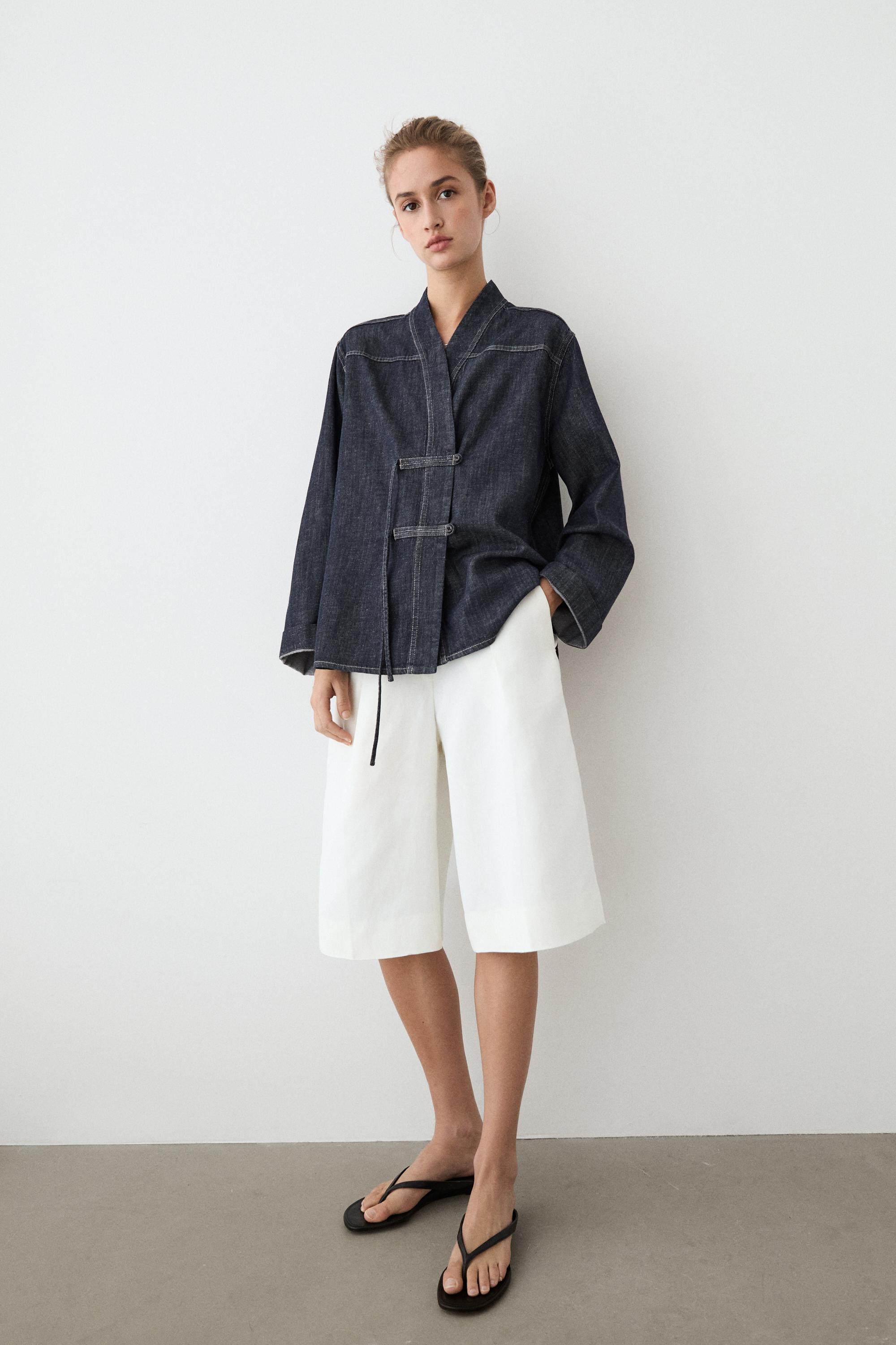 Surchemise en denim total look